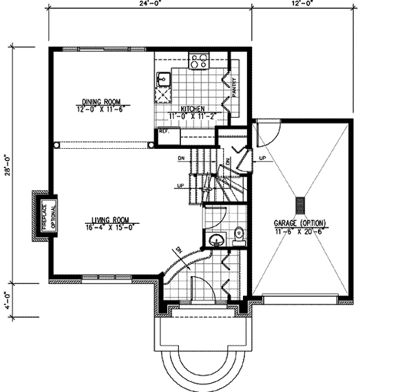 Floor Plan - Main Floor for European House Plan #138-177 - 3 bed, 1.5 bath