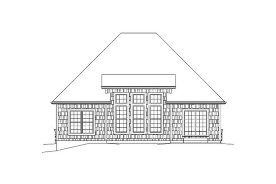 Exterior - Rear Elevation for Craftsman House Plan #57-666 - 2 bed, 2 bath