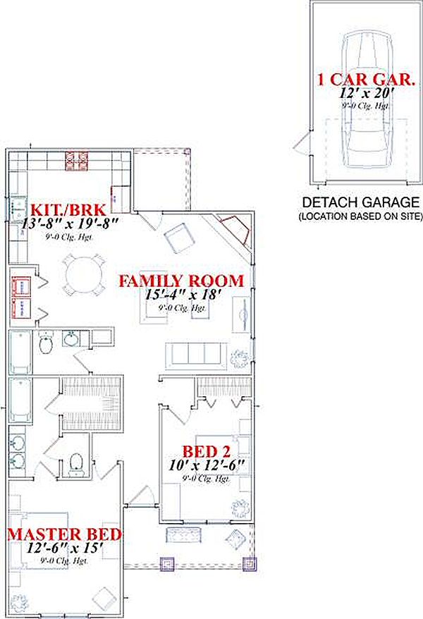 Cottage Floor Plan - Main Floor Plan #63-145