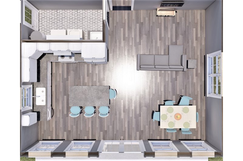 House Blueprint - Floor Plan - Other Floor 1 for Traditional House Plan #44-245 - 2 bed, 2 bath