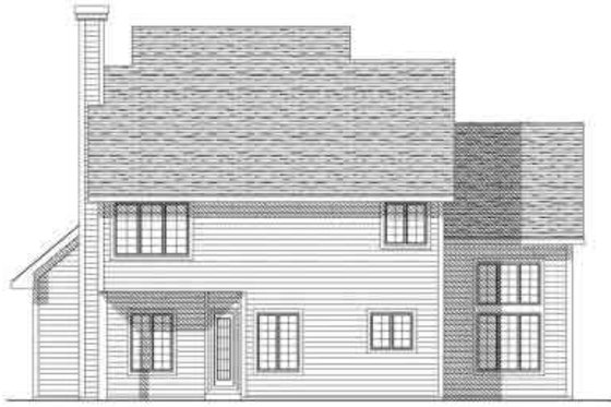Exterior - Rear Elevation for Traditional House Plan #70-649 - 3 bed, 2.5 bath