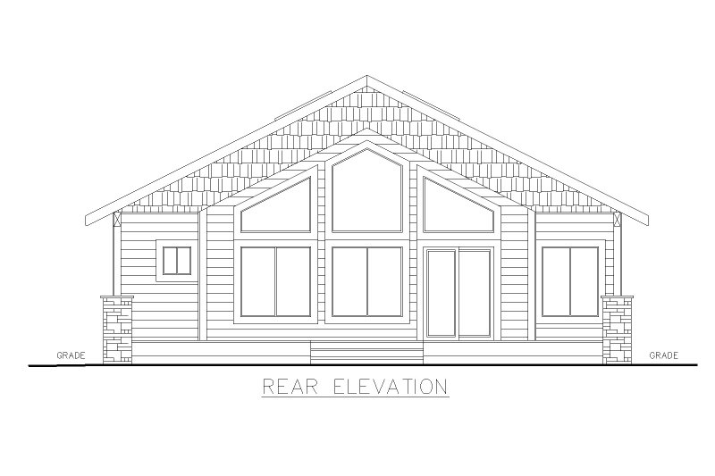 Dream House Plan - Exterior - Rear Elevation for Bungalow House Plan #117-1067 - 2 bed, 2 bath