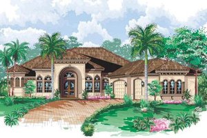 Mediterranean Exterior - Front Elevation Plan #27-229