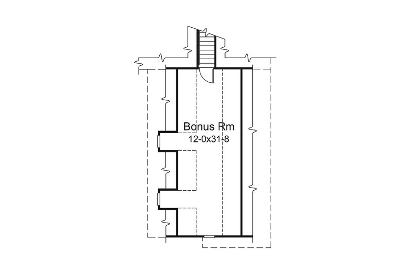 House Blueprint - Floor Plan - Upper Floor for Ranch House Plan #57-665 - 3 bed, 2 bath