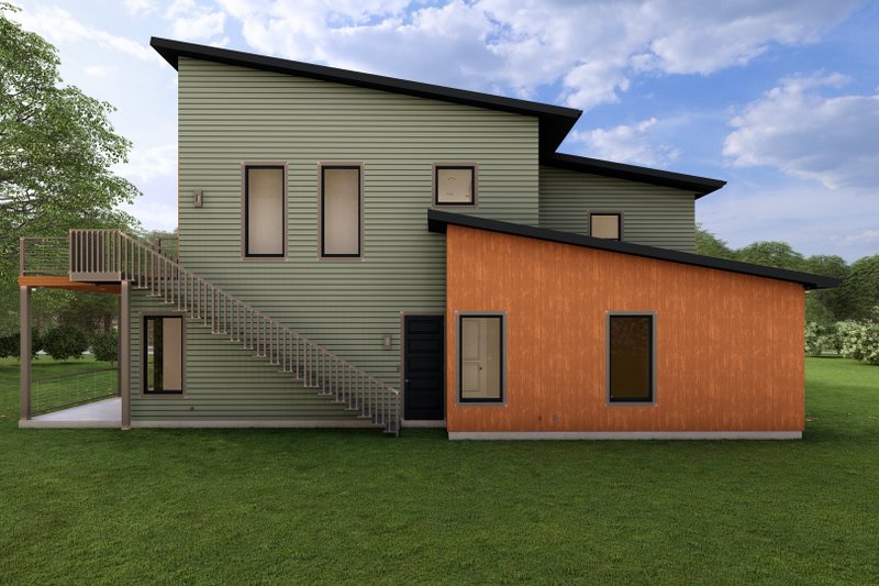 House Blueprint - Exterior - Rear Elevation for Modern House Plan #1127-25 - 4 bed, 4.5 bath