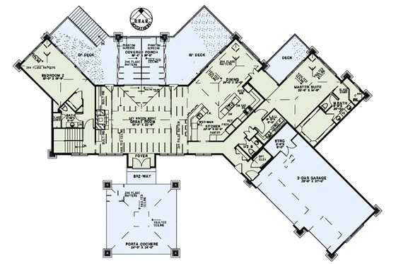 Floor Plan - Main Floor for European House Plan #17-2559 - 4 bed, 4.5 bath