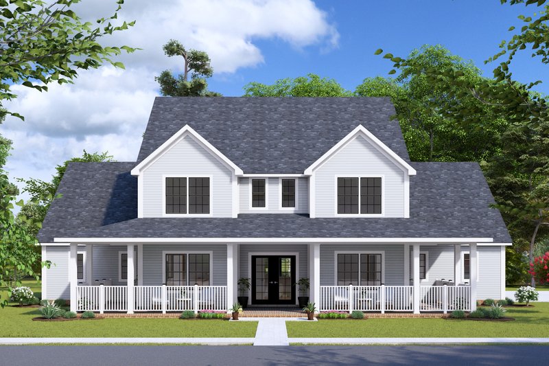 House Blueprint - Farmhouse Exterior - Front Elevation Plan #513-2245