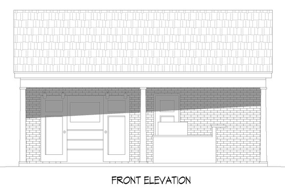 Exterior - Front Elevation 3 for Country House Plan #932-185, 1 bath