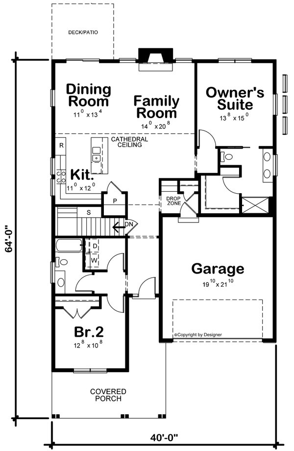 Traditional Floor Plan - Main Floor Plan #20-2597