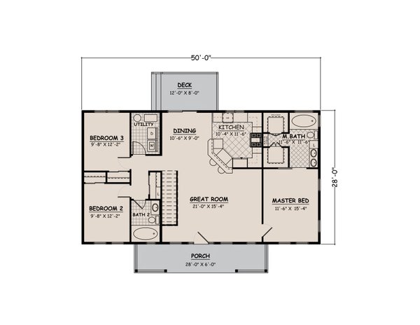 Dream House Plan - Ranch Floor Plan - Main Floor Plan #1082-10
