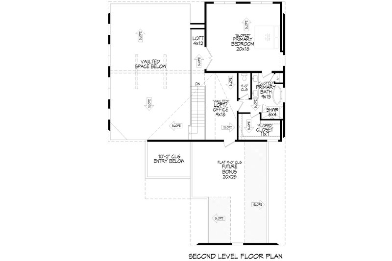 House Blueprint - Floor Plan - Upper Floor for Farmhouse House Plan #932-1437 - 3 bed, 2 bath