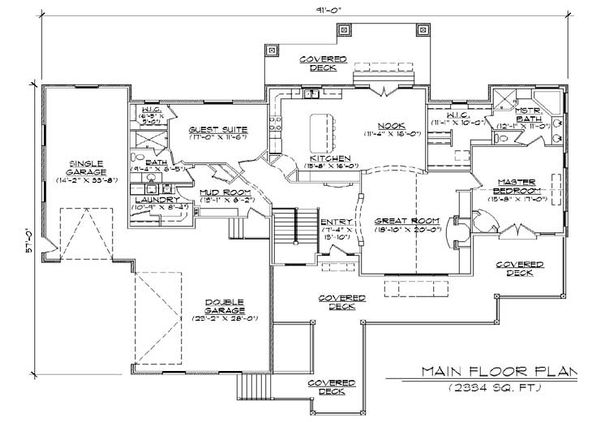 House Plan Design - Craftsman Floor Plan - Main Floor Plan #5-277