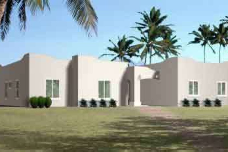 Architectural House Design - Adobe / Southwestern Exterior - Front Elevation Plan #1-1423