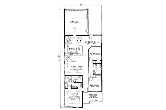 Floor Plan - Main Floor for Traditional House Plan #17-1075 - 3 bed, 2 bath