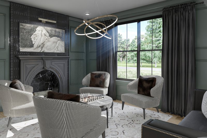 House Design - Interior - Family Room 1 for Farmhouse House Plan #455-239 - 5 bed, 4 bath