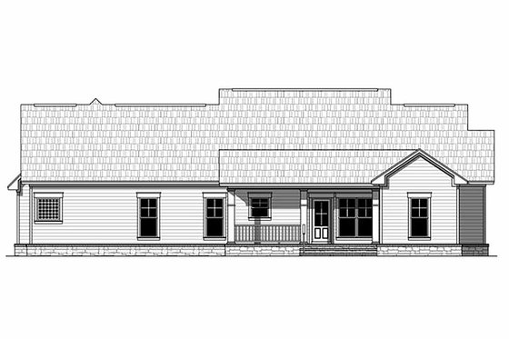 Exterior - Rear Elevation for Craftsman House Plan #21-311 - 4 bed, 2.5 bath