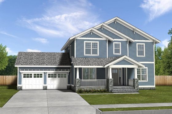 Exterior - Front Elevation 6 for Farmhouse House Plan #497-63 - 3 bed, 2.5 bath