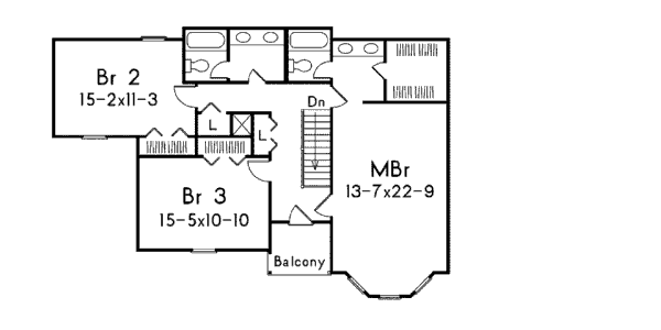 Home Plan - Traditional Floor Plan - Upper Floor Plan #57-229