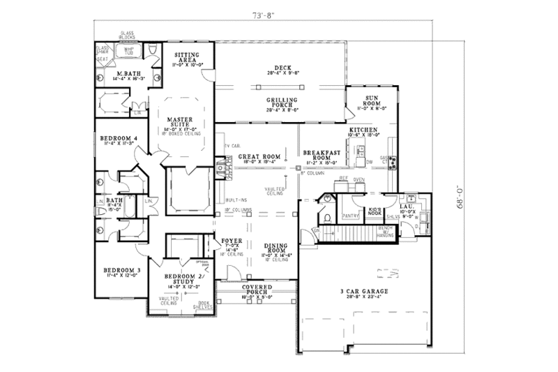 Dream House Plan - Floor Plan - Main Floor for European House Plan #17-632 - 4 bed, 3.5 bath