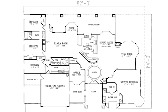 Floor Plan - Main Floor House Plan #1-756 - 4 bed, 3 bath