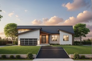 Home Plan - Contemporary Exterior - Front Elevation Plan #112-284