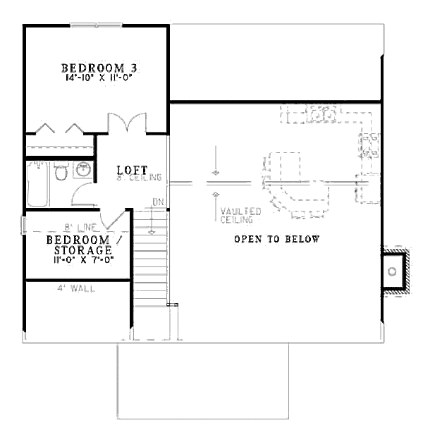 Cottage Floor Plan - Upper Floor Plan #17-2345