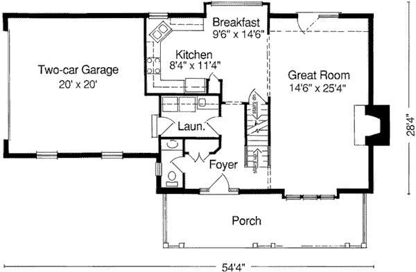 Traditional Floor Plan - Main Floor Plan #46-122