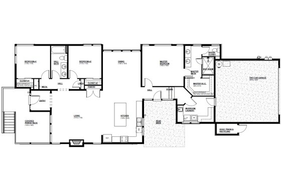 Floor Plan - Main Floor 1 for Modern House Plan #895-110 - 3 bed, 2 bath
