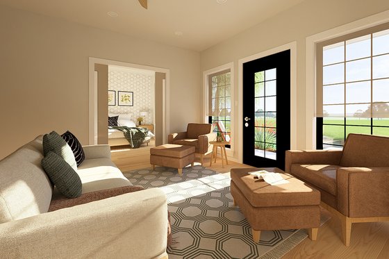 Interior - Family Room 2 for Farmhouse House Plan #126-236 - 2 bed, 2 bath