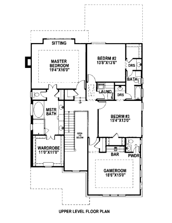 Craftsman Floor Plan - Upper Floor Plan #141-342