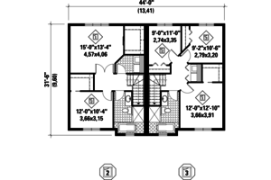 Floor Plan - Upper Floor for Contemporary House Plan #25-4520 - 5 bed, 2 bath