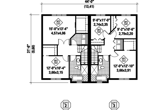 Floor Plan - Upper Floor for Contemporary House Plan #25-4520 - 5 bed, 2 bath