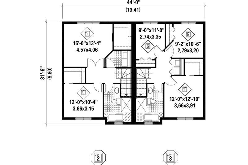 Dream House Plan - Floor Plan - Upper Floor for Contemporary House Plan #25-4520 - 5 bed, 2 bath