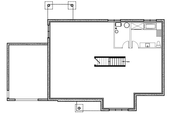 Floor Plan - Lower Floor for Farmhouse House Plan #23-2759 - 3 bed, 1 bath