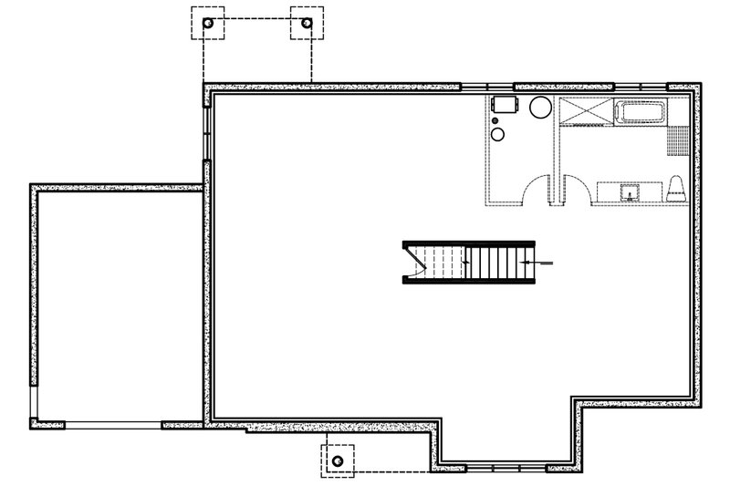 House Plan Design - Floor Plan - Lower Floor for Farmhouse House Plan #23-2759 - 3 bed, 1 bath