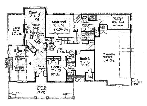 Home Plan - Colonial Floor Plan - Main Floor Plan #310-693