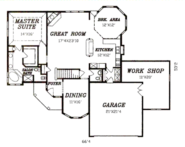 House Plan Design - Traditional Floor Plan - Main Floor Plan #405-134