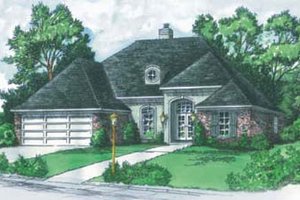 European Exterior - Front Elevation Plan #16-115