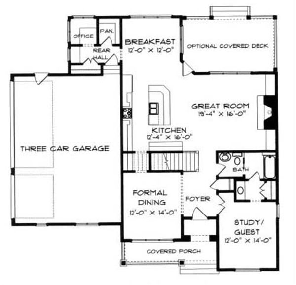 House Design - Craftsman Floor Plan - Main Floor Plan #413-102