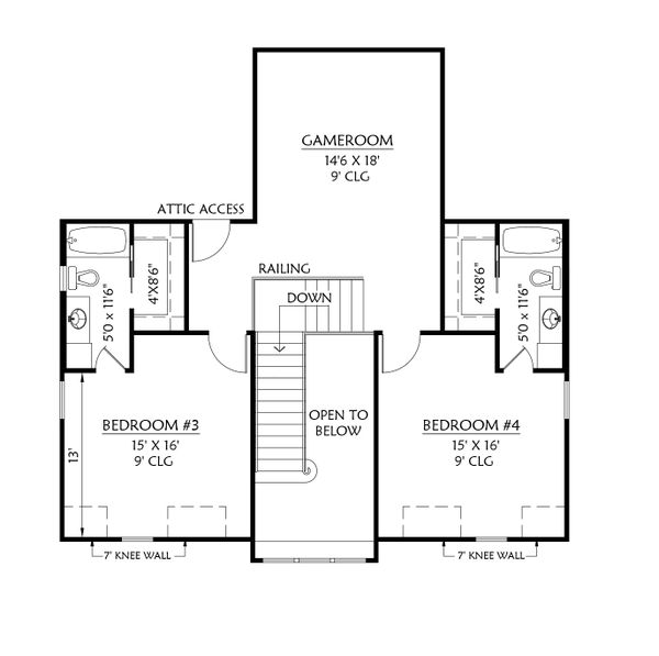 Farmhouse Floor Plan - Upper Floor Plan #1074-29