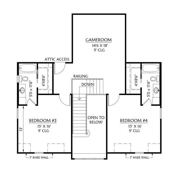 House Plan Design - Farmhouse Floor Plan - Upper Floor Plan #1074-29