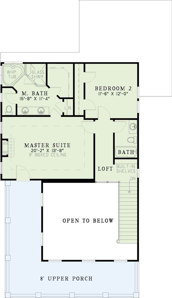 House Design - Southern Floor Plan - Upper Floor Plan #17-564