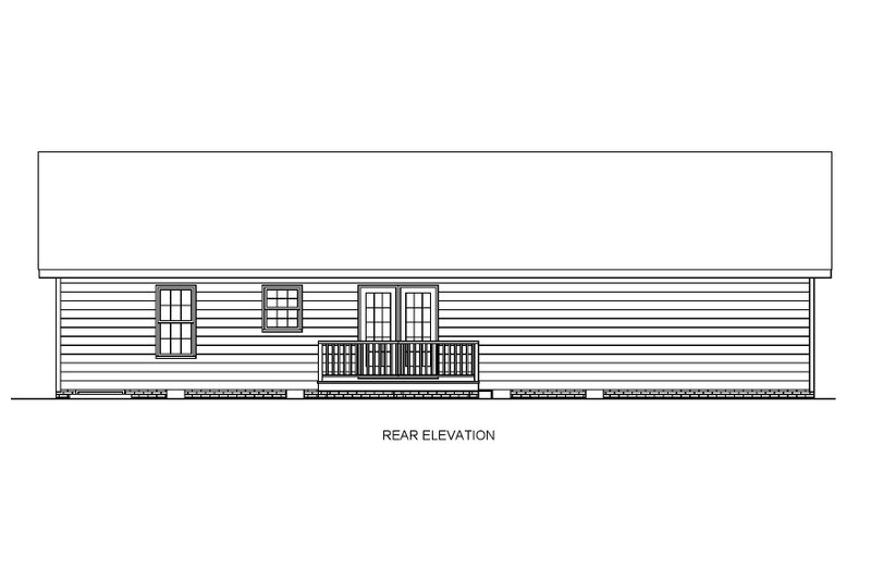 House Blueprint - Exterior - Other Elevation 1 for Ranch House Plan #54-609 - 3 bed, 2 bath