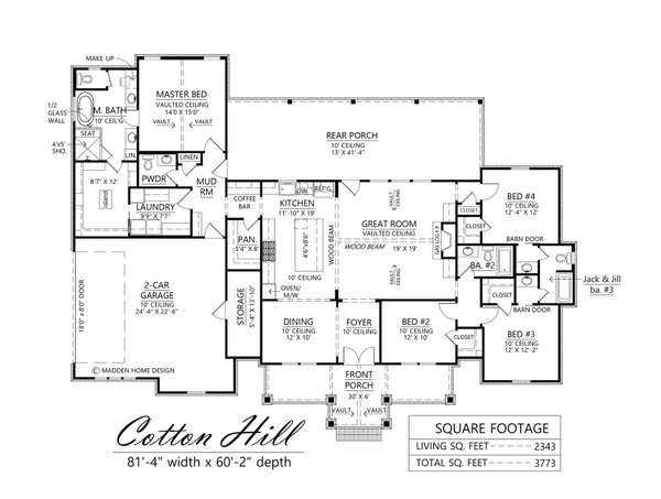 Farmhouse Floor Plan - Main Floor Plan #1074-110