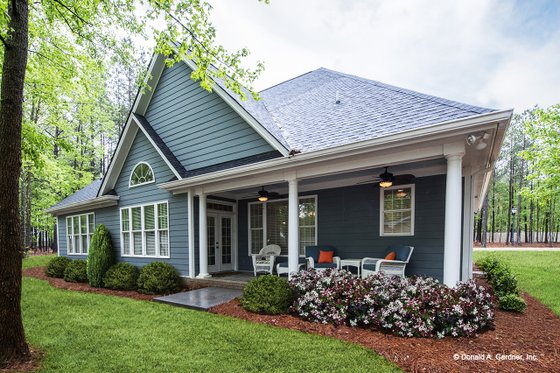 Exterior - Rear Elevation for European House Plan #929-53 - 3 bed, 2 bath