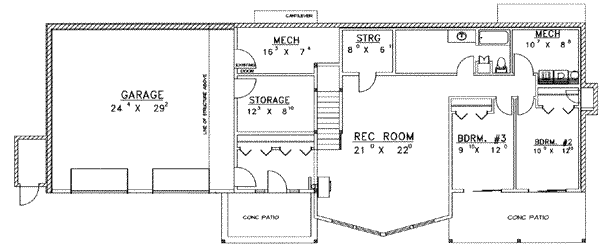 Dream House Plan - Modern Floor Plan - Lower Floor Plan #117-465