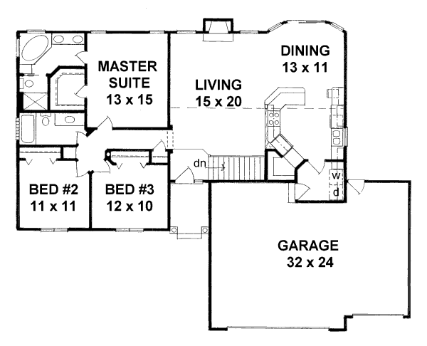 House Plan Design - Traditional Floor Plan - Main Floor Plan #58-179