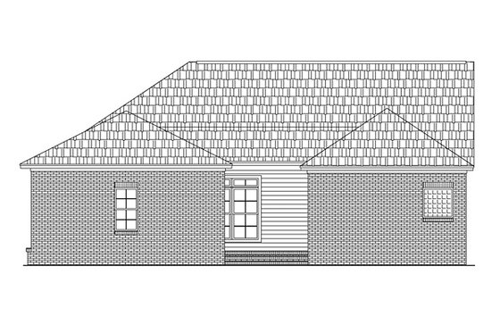 Exterior - Rear Elevation for Southern House Plan #21-140 - 3 bed, 2.5 bath