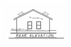 Exterior - Rear Elevation for Cabin House Plan #20-2365 - 2 bed, 1 bath