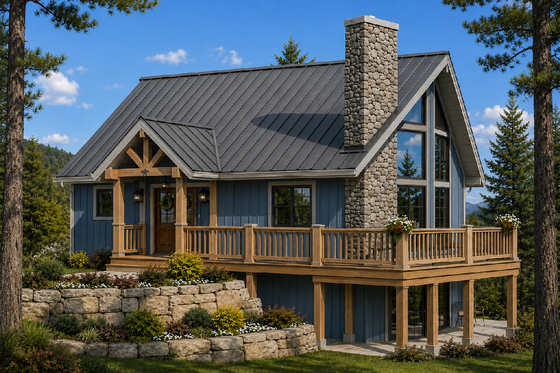 Exterior - Other Elevation for Cabin House Plan #126-194 - 3 bed, 2 bath